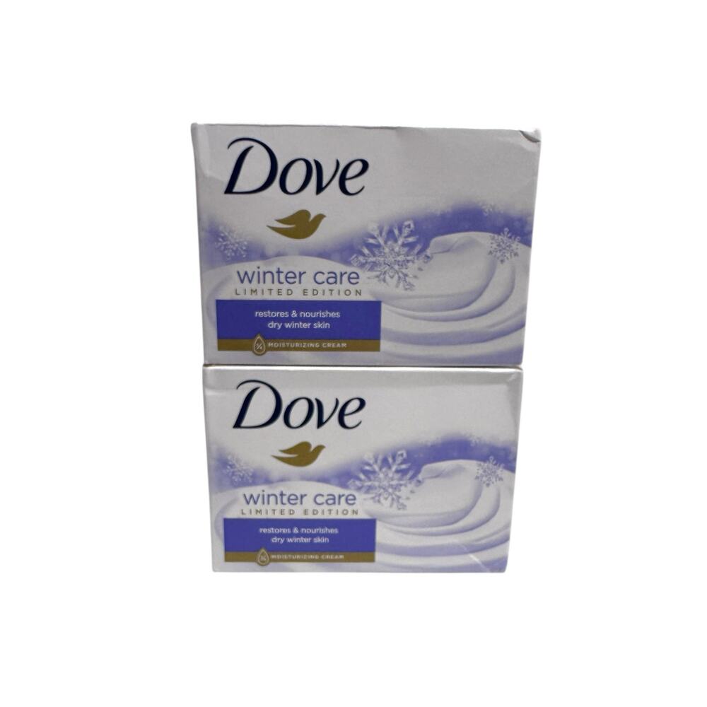 Dove WINTER CARE 1/4 moisturizing Cream Beauty Bar Soap 3.75 oz X2 NIB - HTF
